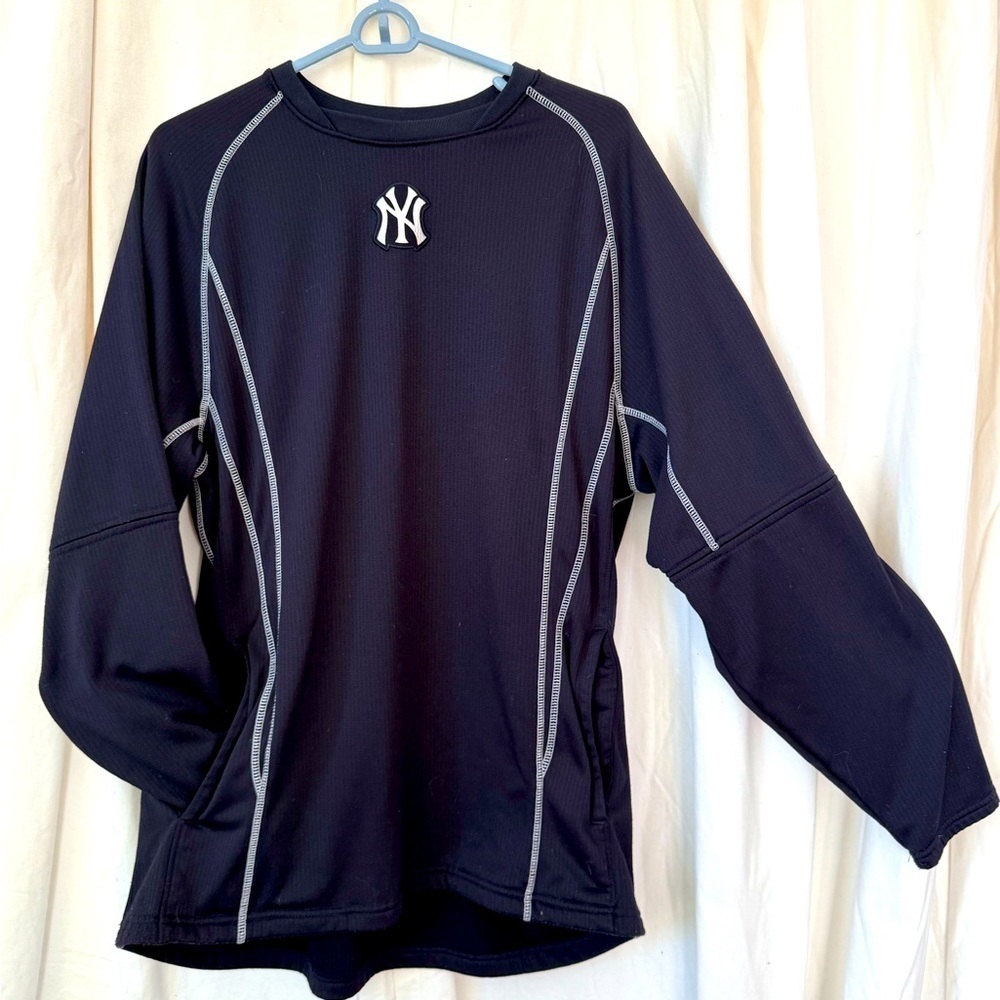 New York Yankees Majestic Authentic MLB Mens Sz L Navy Pocketed 2014 Sweatshirt